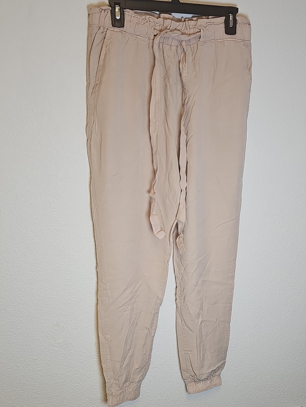 NWT Streetwear Society Light Beige Drawstring Joggers Size Large